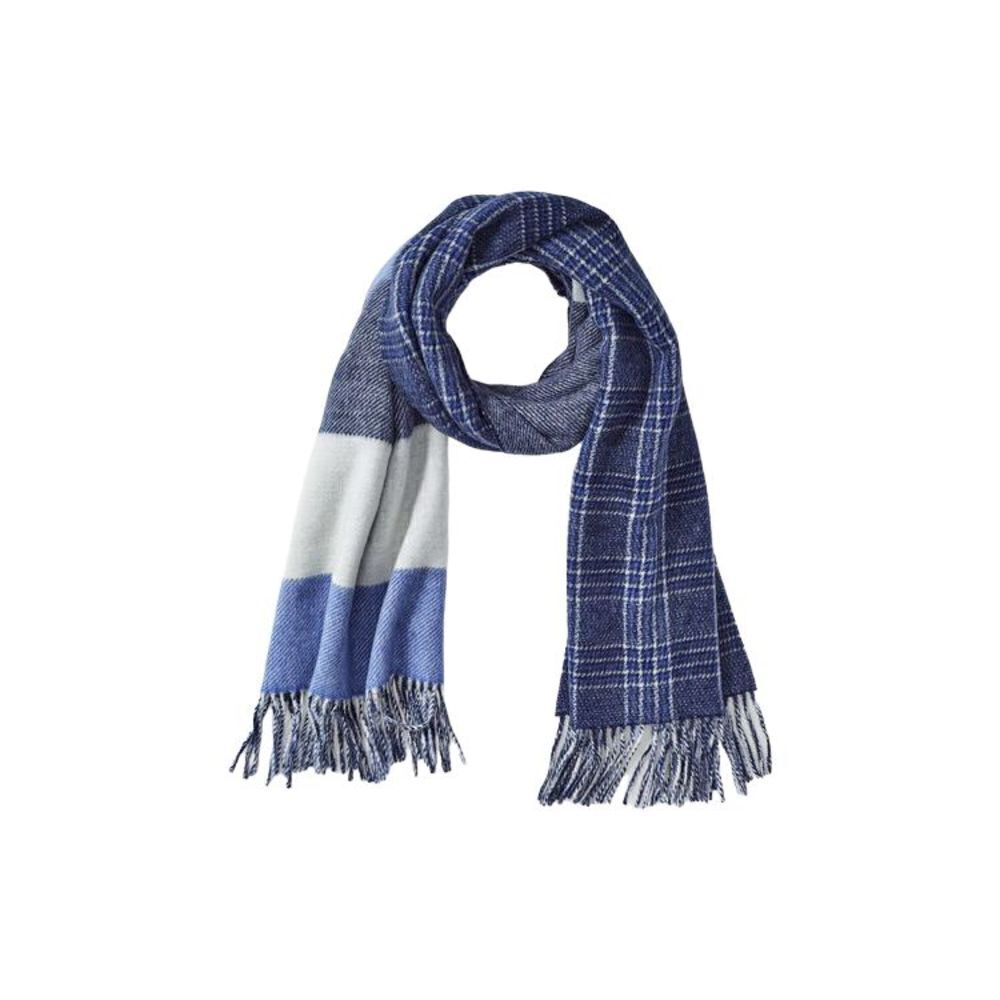 Club Monaco Blue Plaid Wool Scarf